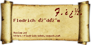 Fledrich Ádám névjegykártya