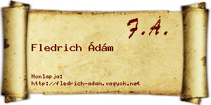 Fledrich Ádám névjegykártya